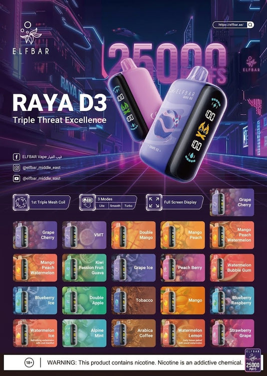 Elf Bar Raya D3 25000 Puffs Vape Dubai | Dubai Vape Magic