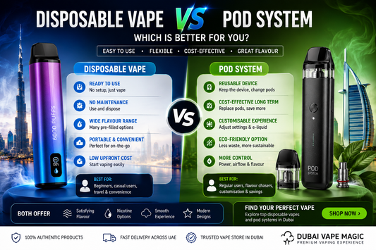 Disposable vape vs pod system comparison for Dubai buyers
