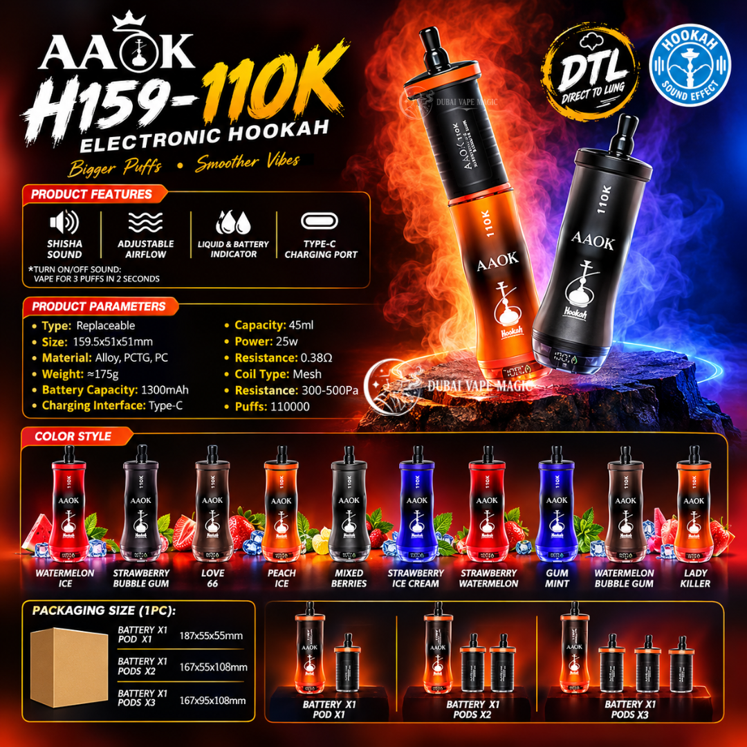 AAOK H159 110K Electronic Hookah Vape | Dubai UAE