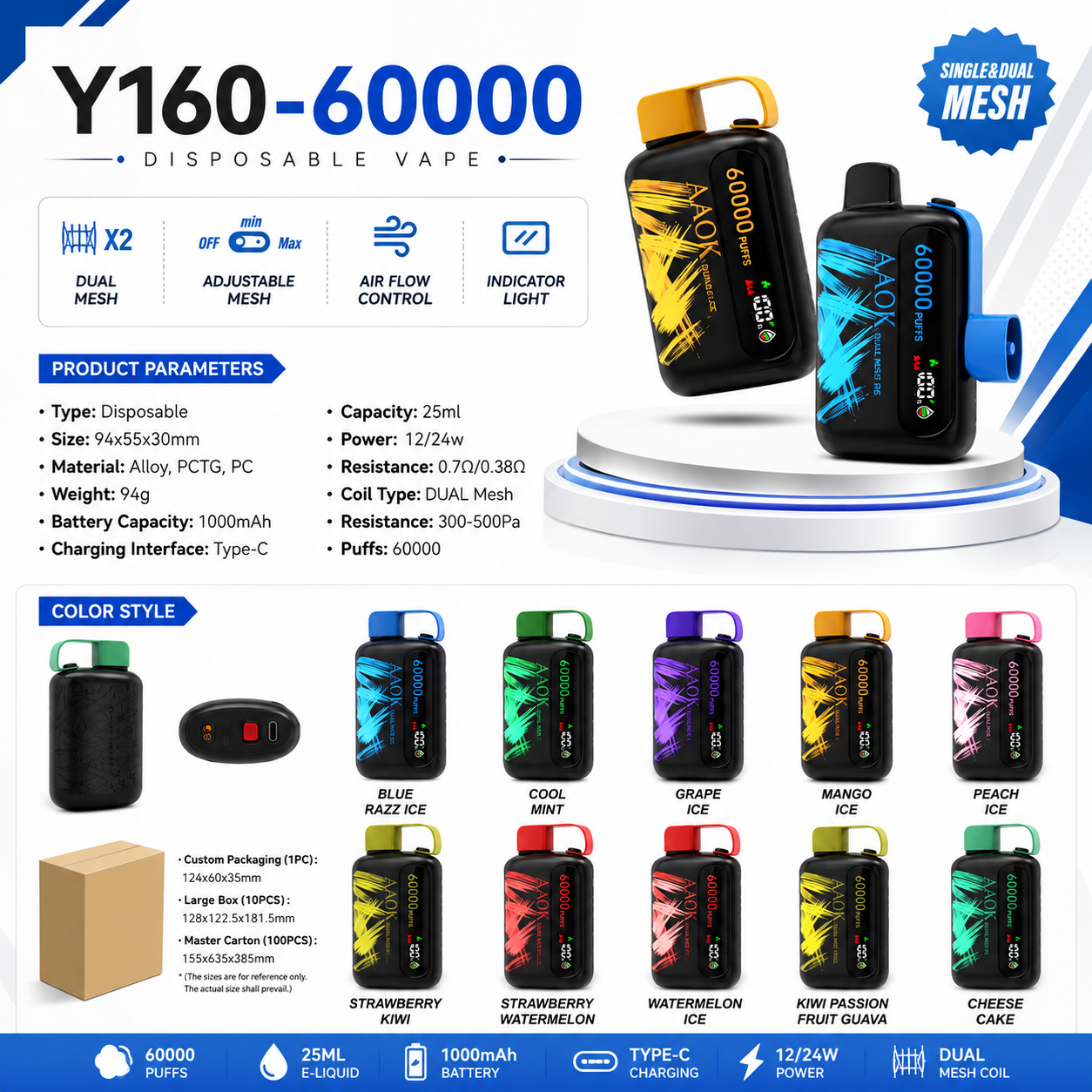 AAOK 60k Puffs Black Edition Vape | Dubai Vape Magic