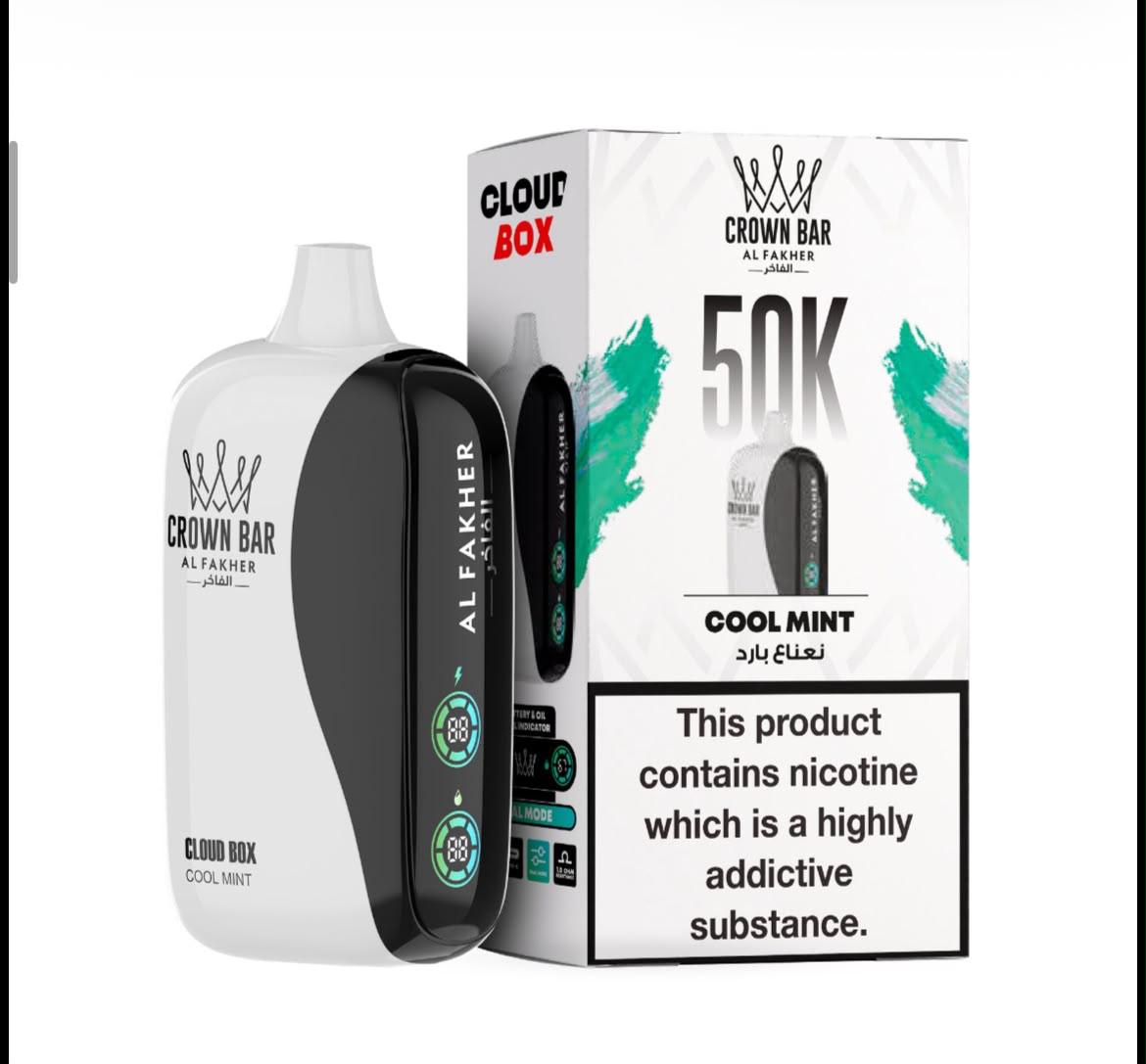 Al Fakher Crown Bar Cloud Box 50K Disposable Vape All Flavors Dubai Vape Magic