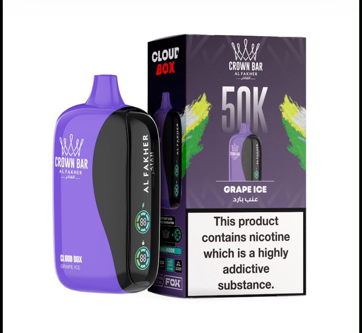 Al Fakher Crown Bar Cloud Box 50K Disposable Vape All Flavors Dubai Vape Magic