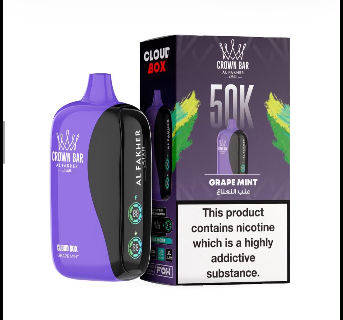 Al Fakher Crown Bar Cloud Box 50K Disposable Vape All Flavors Dubai Vape Magic
