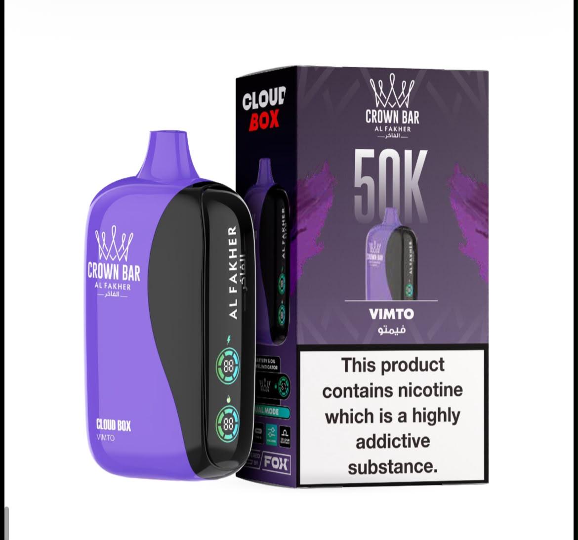 Al Fakher Crown Bar Cloud Box 50K Disposable Vape All Flavors Dubai Vape Magic