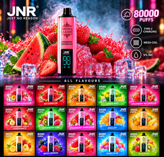 JNR Shisha Classic 80000 Puffs Disposable Vape – Authentic Shisha Flavors in Dubai