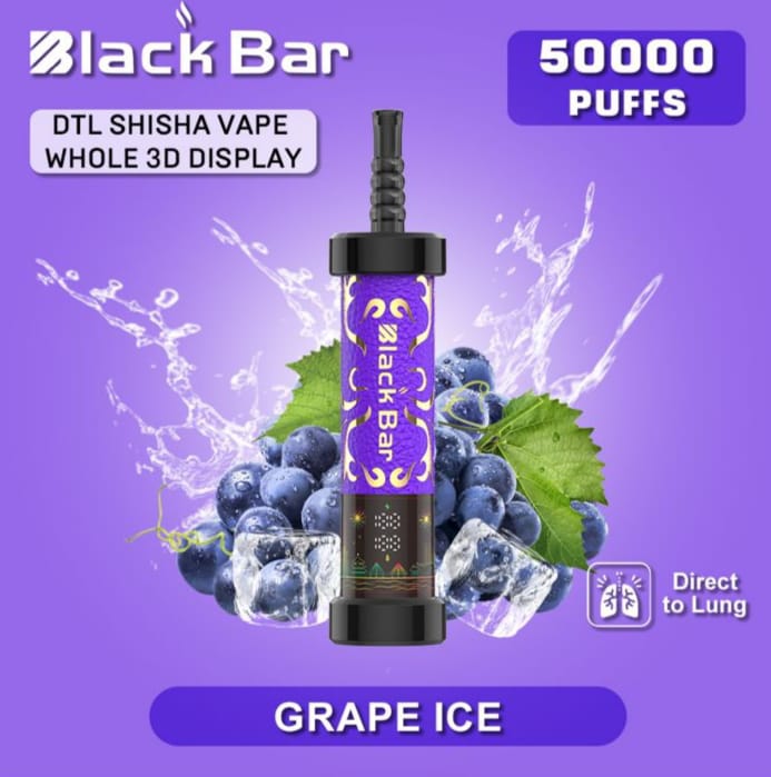 Black Bar 50000 Puffs DTL Shisha Vape | Dubai Vape Magic