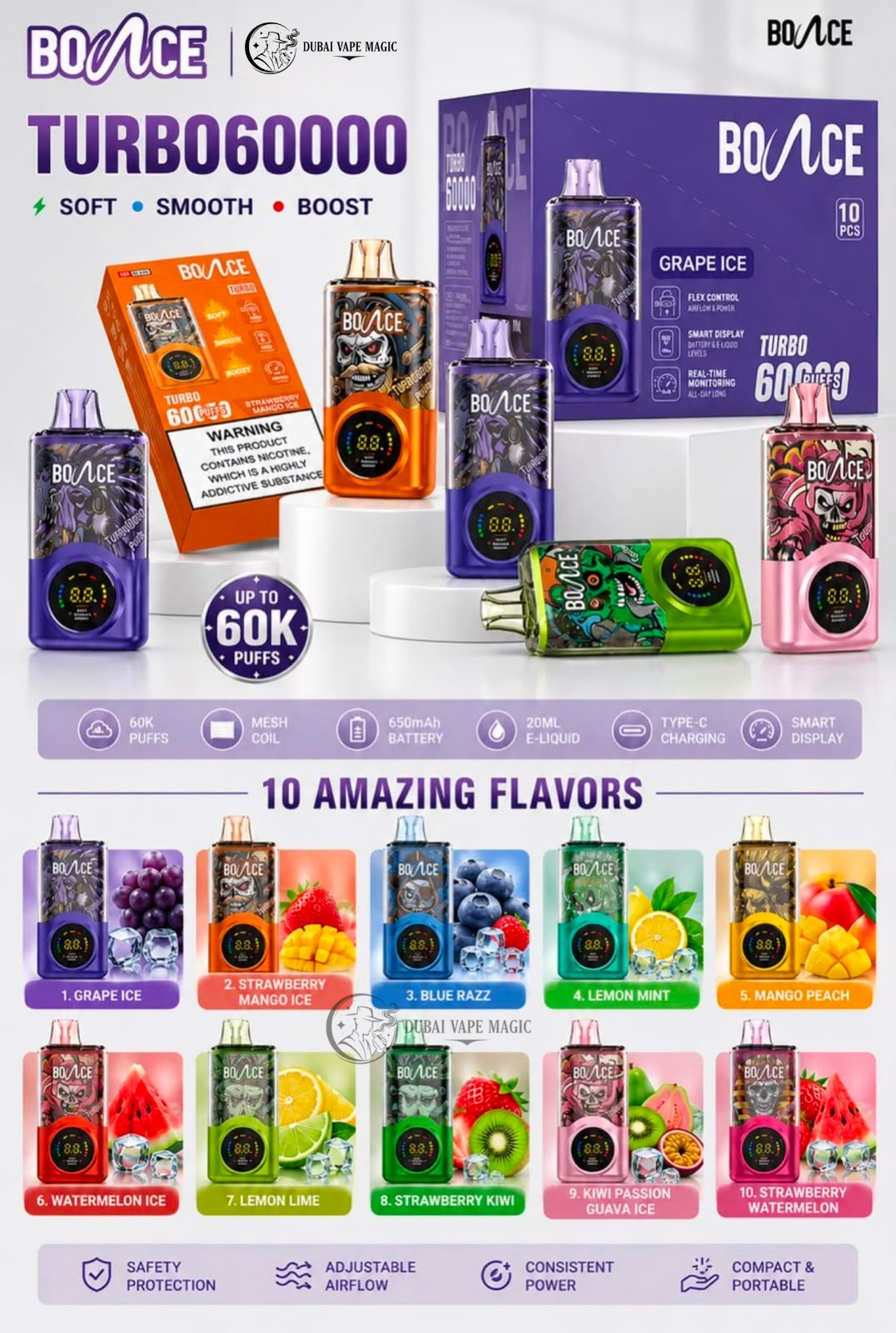 Bounce Turbo 60000 Puffs Vape Online in Dubai, UAE