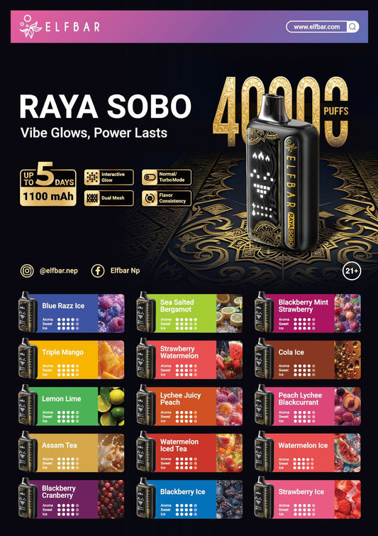 Buy ELFBAR Raya Sobo 40000 Puffs Disposable Vape | Dubai, UAE