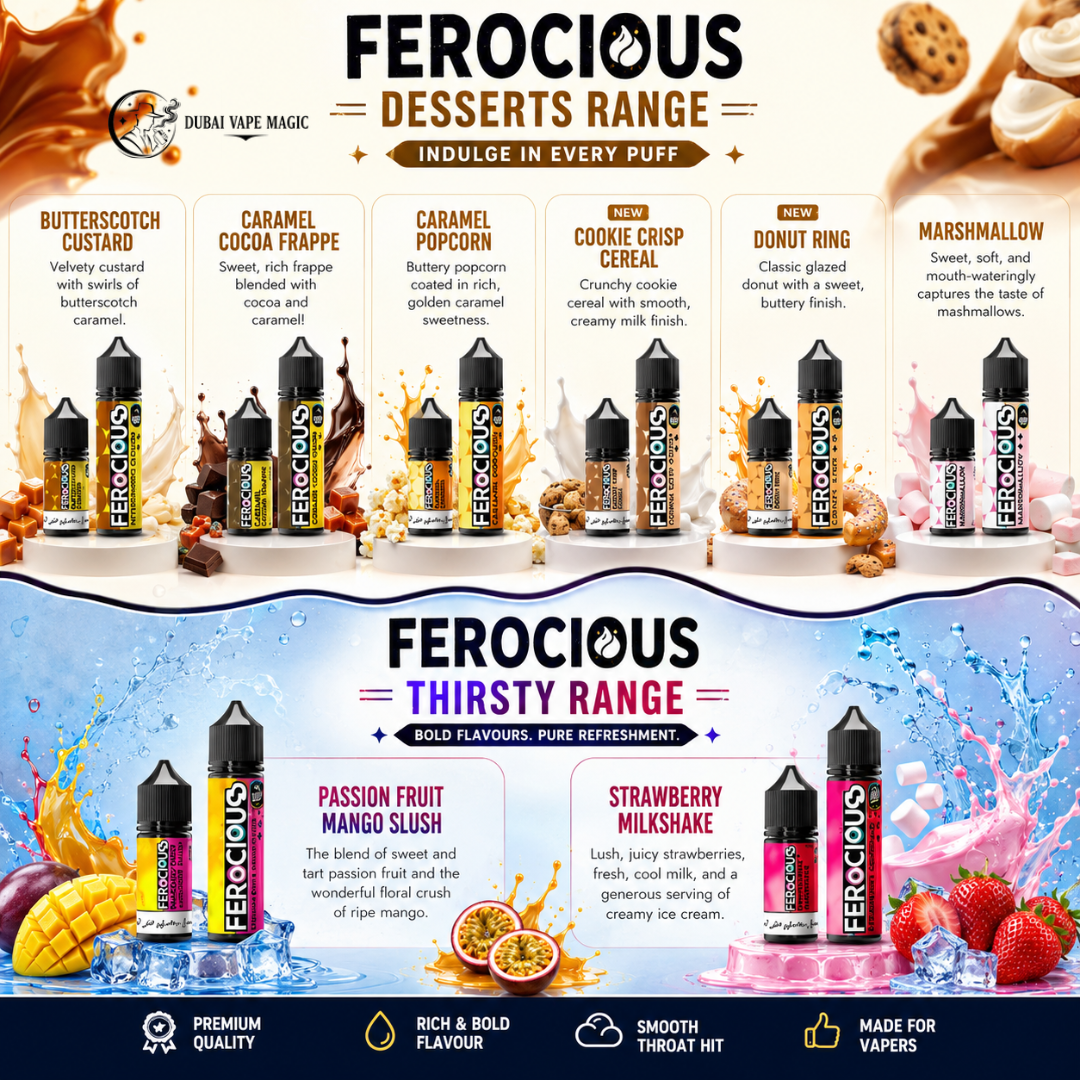 Ferocious Desserts & Thirsty E-Liquids | Dubai Vape Magic