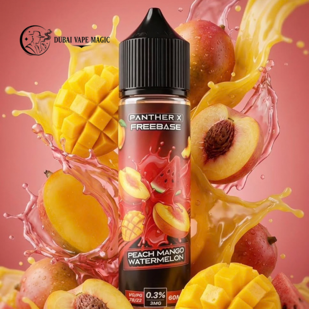 Panther X Freebase E-Liquid 60ml 12mg Peach Apricot available at Dubai Vape Magic UAE