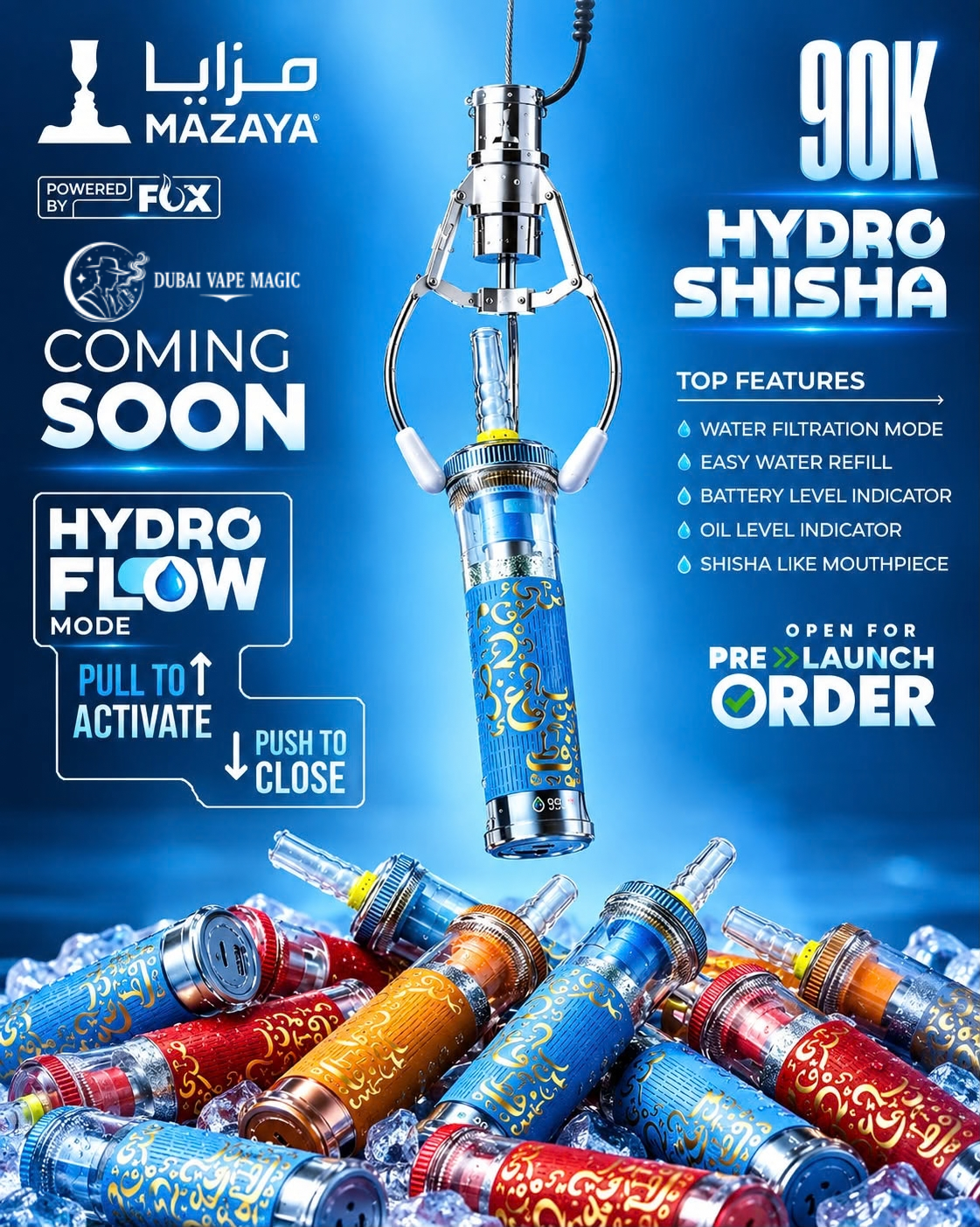 Mazaya Hydro Shisha 90K Puffs | Dubai Vape Magic UAE