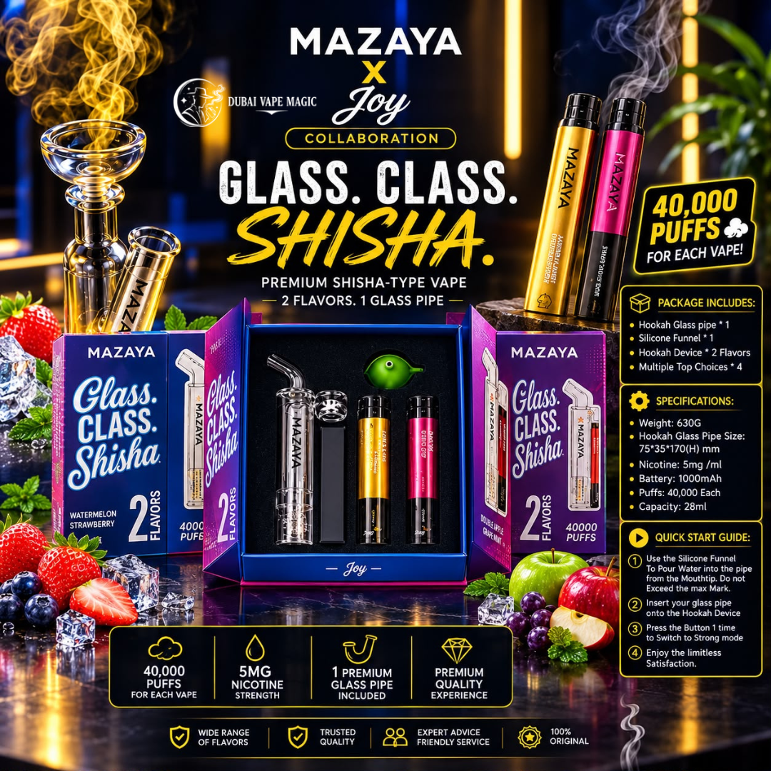 Mazaya Joy Glass Shisha 40K Puffs | Dubai Vape Magic