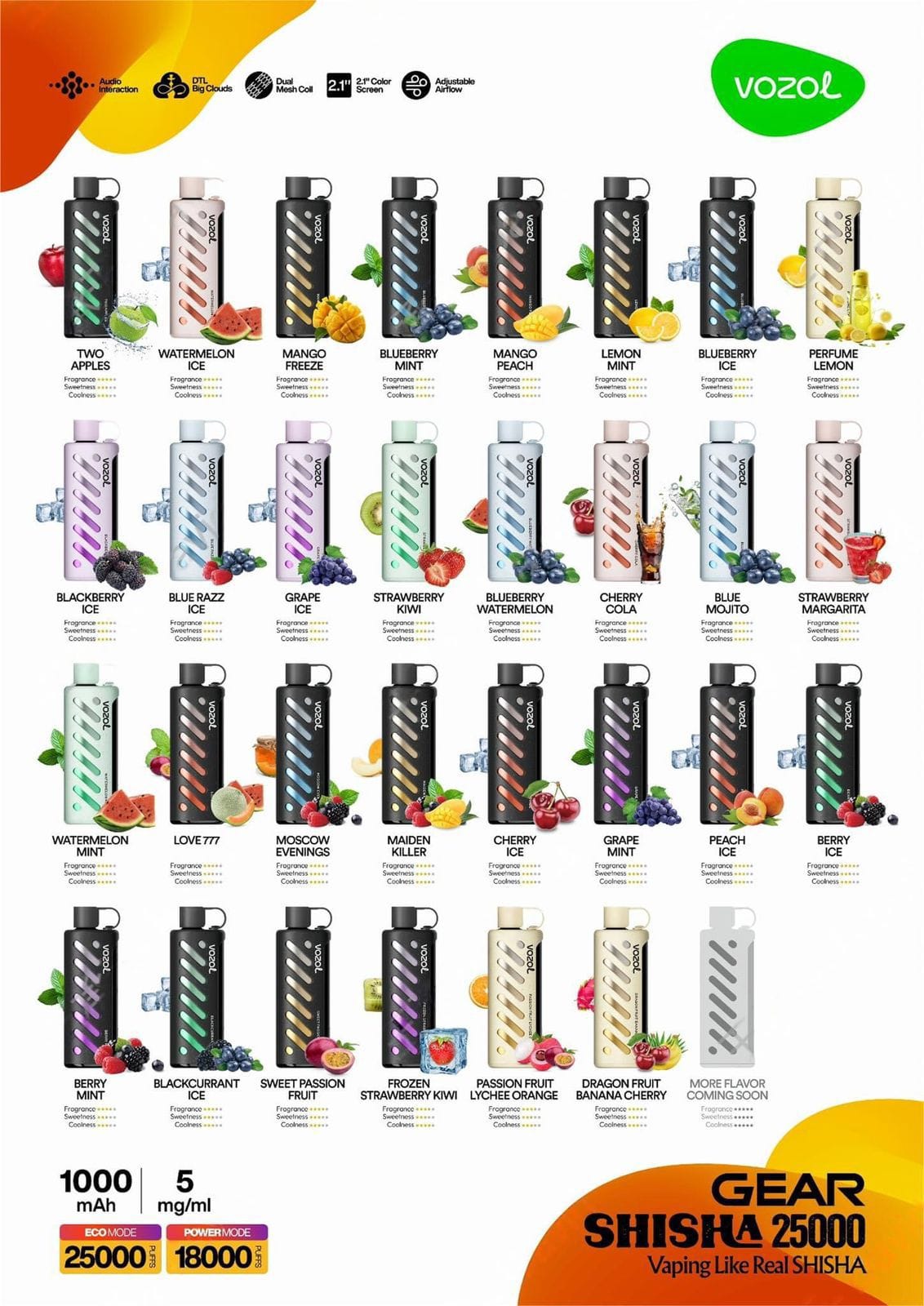 Vozol Gear Shisha 25000 Puffs Vape UAE | Buy Online Dubai