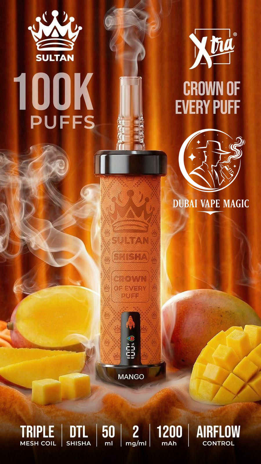 Xtra Sultan Shisha 100,000 Puffs Disposable | Vape Dubai