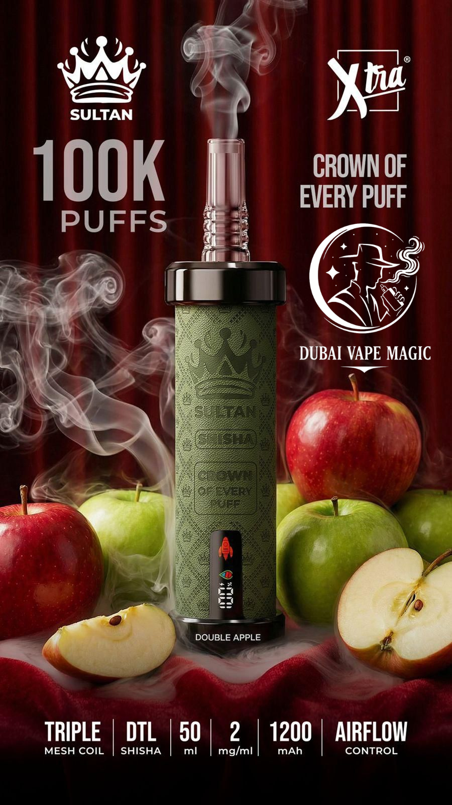 Xtra Sultan Shisha 100,000 Puffs Disposable | Vape Dubai