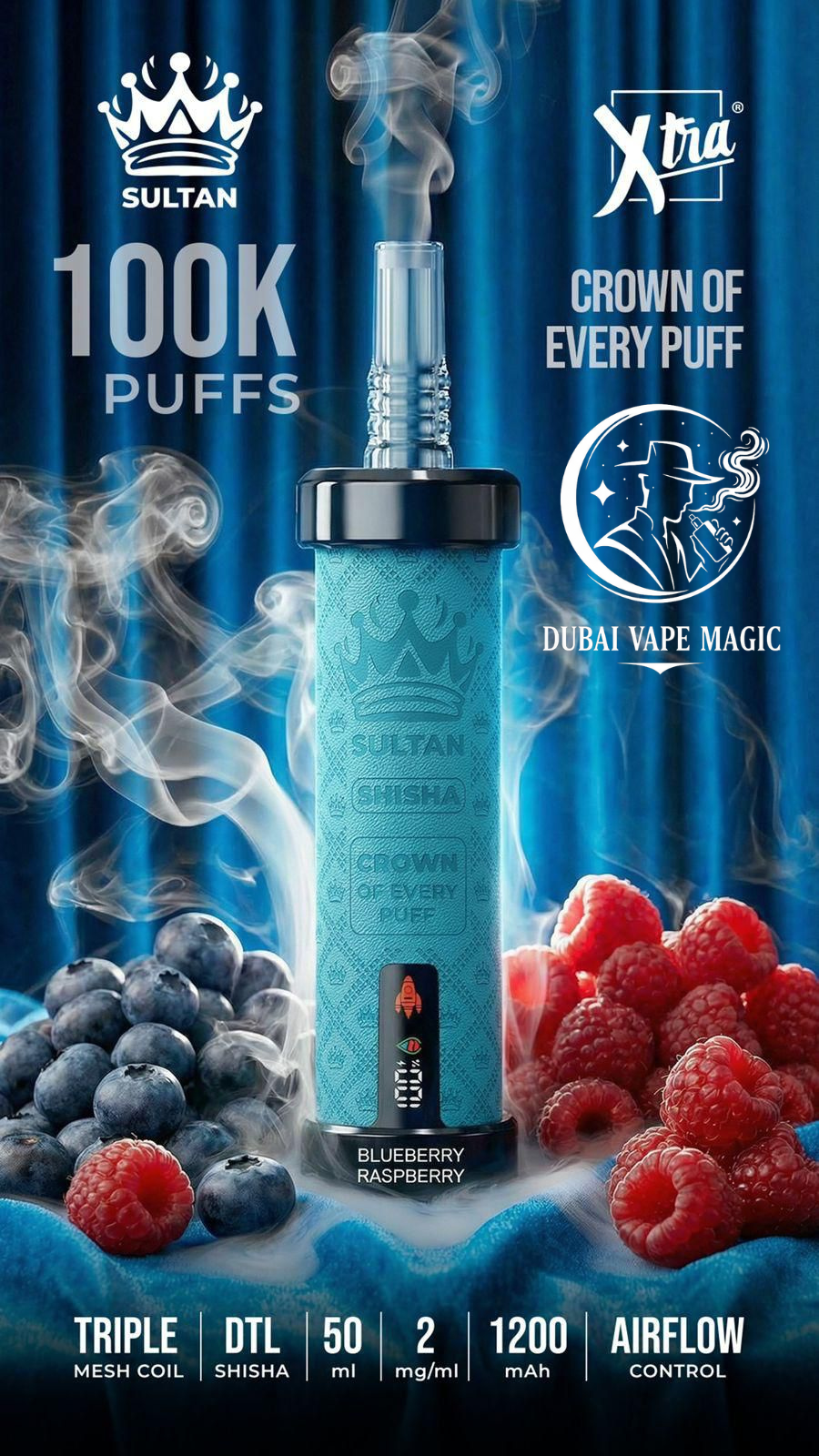 Xtra Sultan Shisha 100,000 Puffs Disposable | Vape Dubai