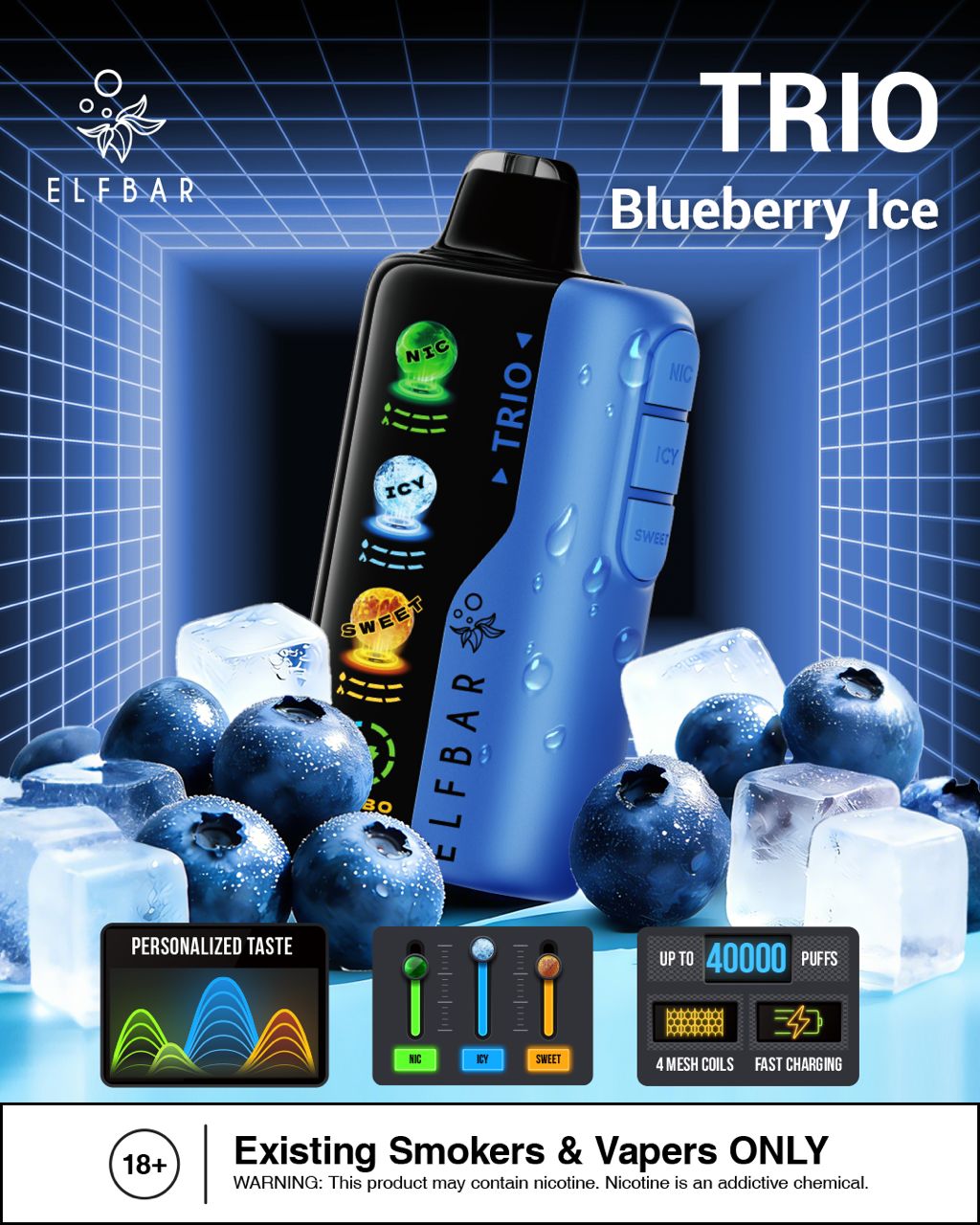 Buy ELFBAR TRIO 40000 Puffs Disposable Vape in Dubai