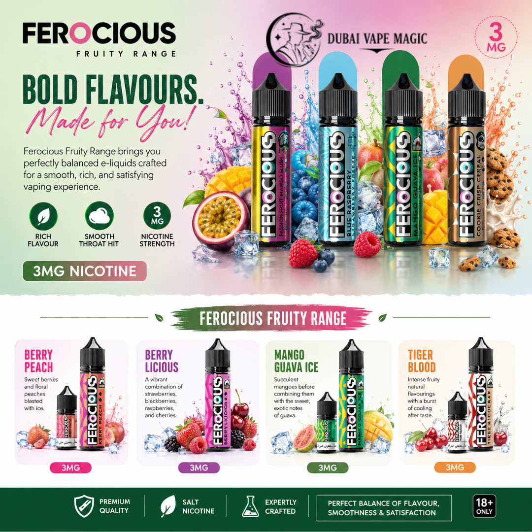 Ferocious E-Liquid 3mg Vape Juice 60ml | Dubai Vape Magic