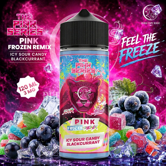 The Pink Series – Pink Frozen Remix Icy Sour Candy Blackcurrant E-Liquid (120ml, 3mg)