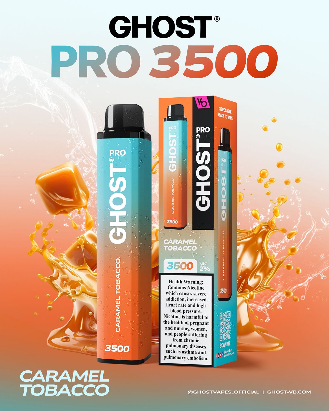 VAPES BAR GHOST PRO 3500 PUFFS Disposable Vape UAE Dubai Online