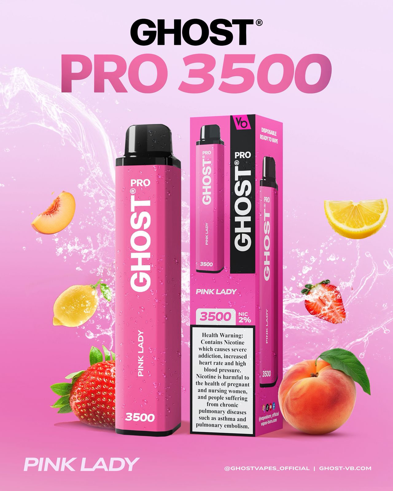 VAPES BAR GHOST PRO 3500 PUFFS Disposable Vape UAE Dubai Online