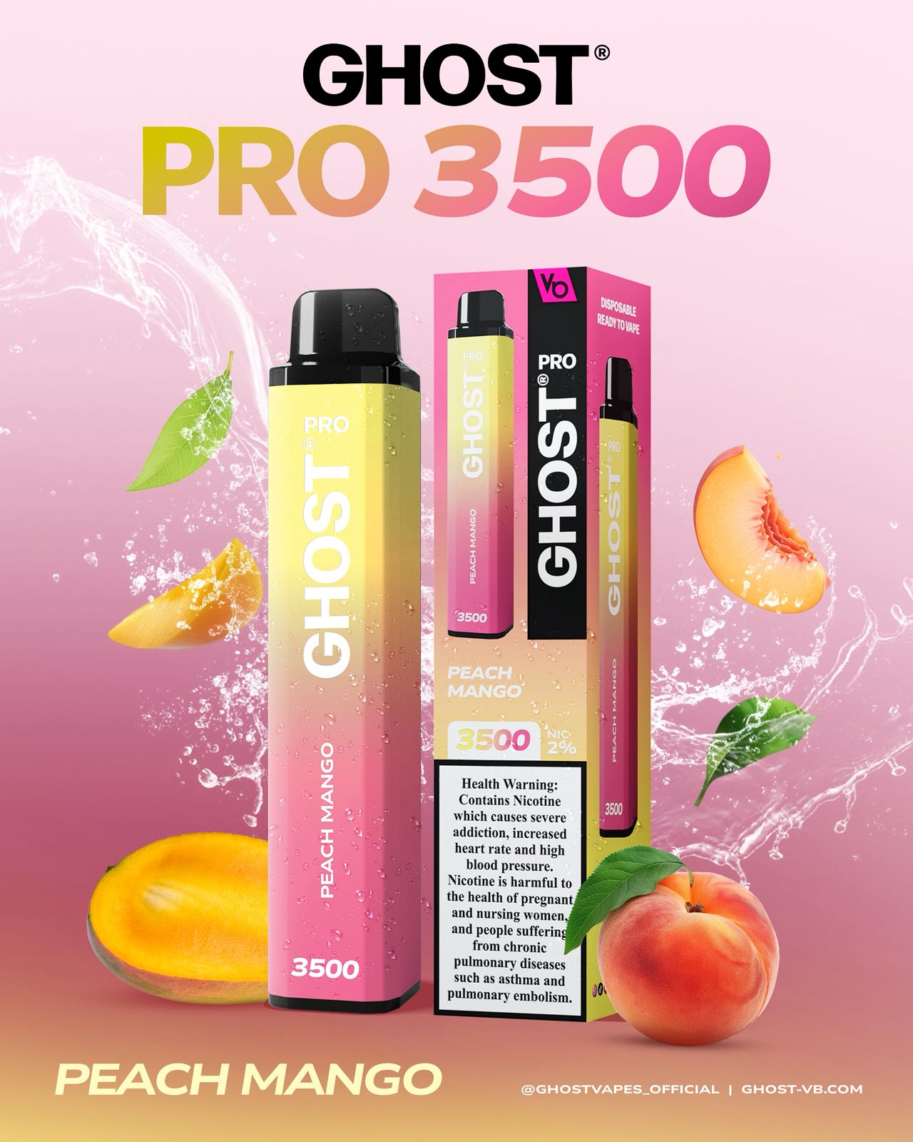 VAPES BAR GHOST PRO 3500 PUFFS Disposable Vape UAE Dubai Online