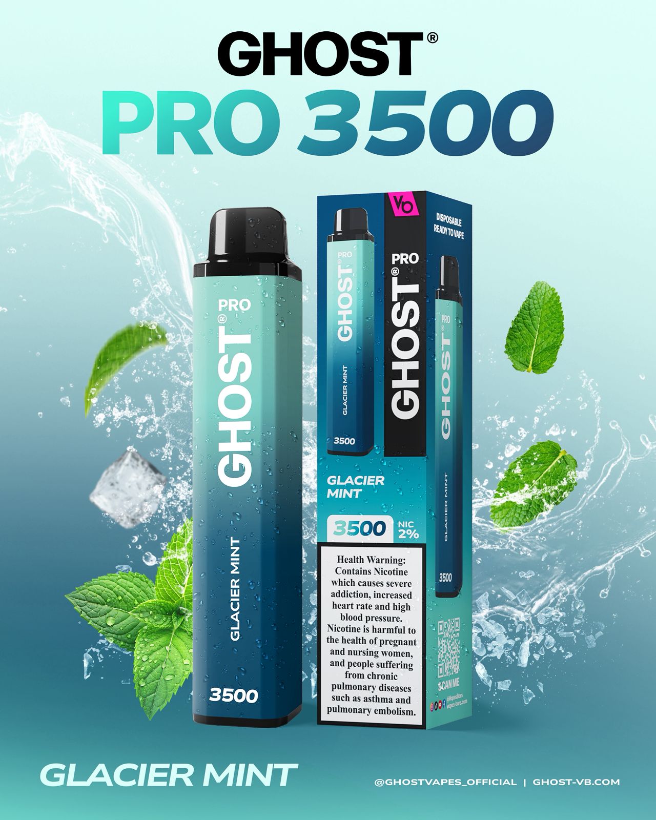 VAPES BAR GHOST PRO 3500 PUFFS Disposable Vape UAE Dubai Online