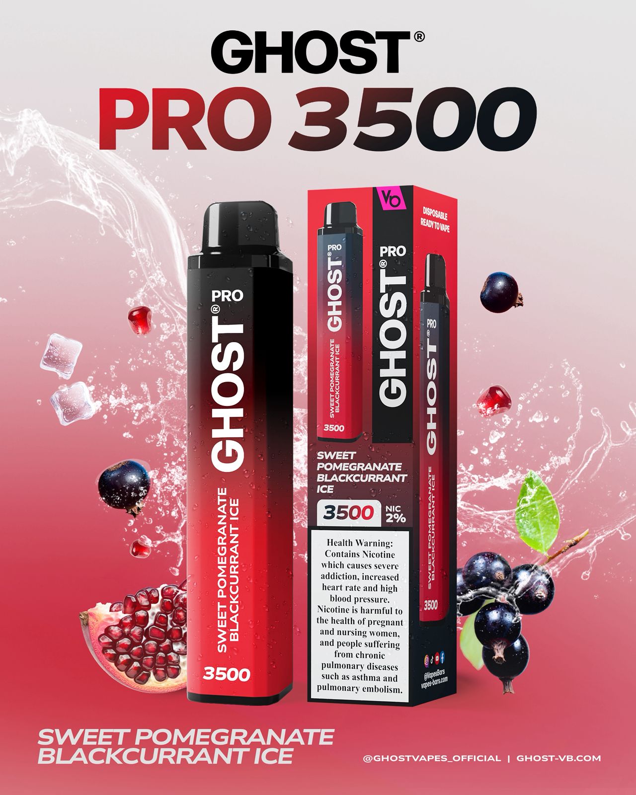 VAPES BAR GHOST PRO 3500 PUFFS Disposable Vape UAE Dubai Online